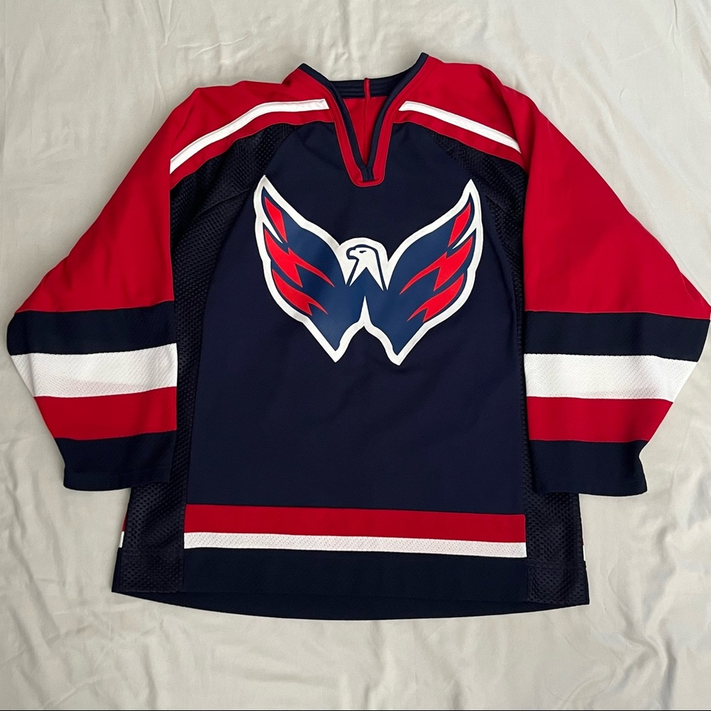 Washington Capitals Men's Red and Blue Hockey Jersey